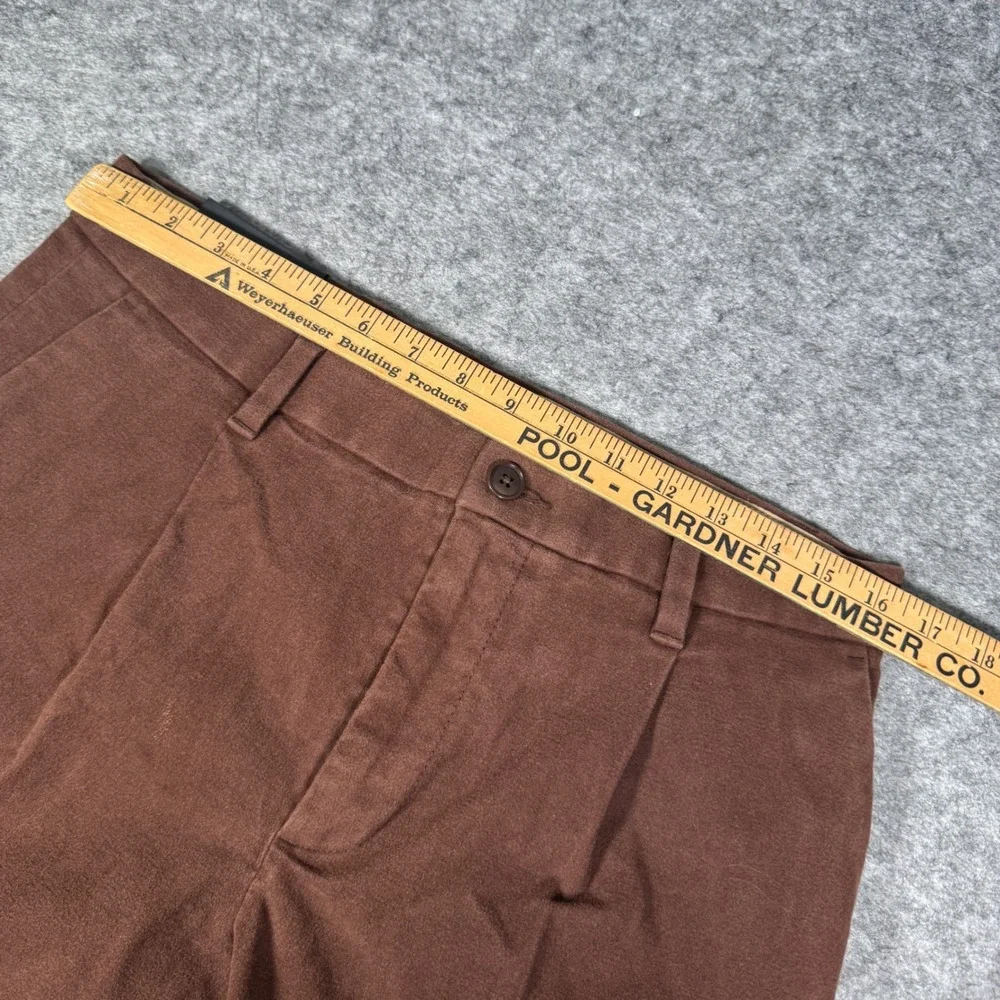 Banana Republic Mens Moleskin Pleat Traveler Pant Burnt Umber 32R 744265-03